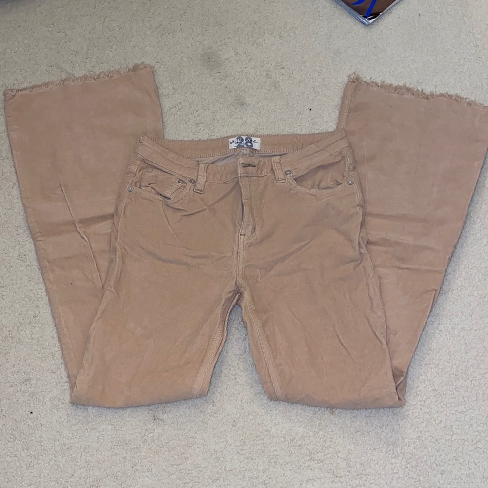 Free People Muted Yellow Flare Corduroys